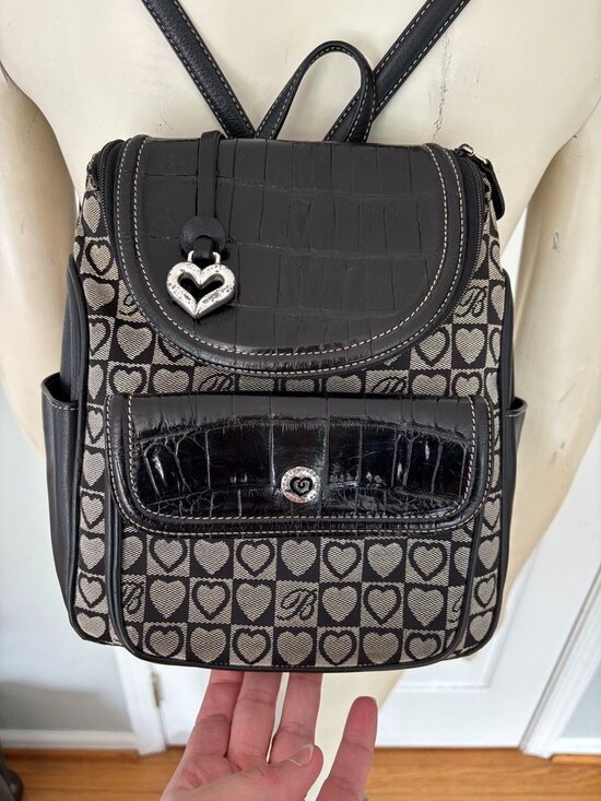 BRIGHTON Julia Signature Heart Small Backpack & Coin Pouch in Brown main image 13